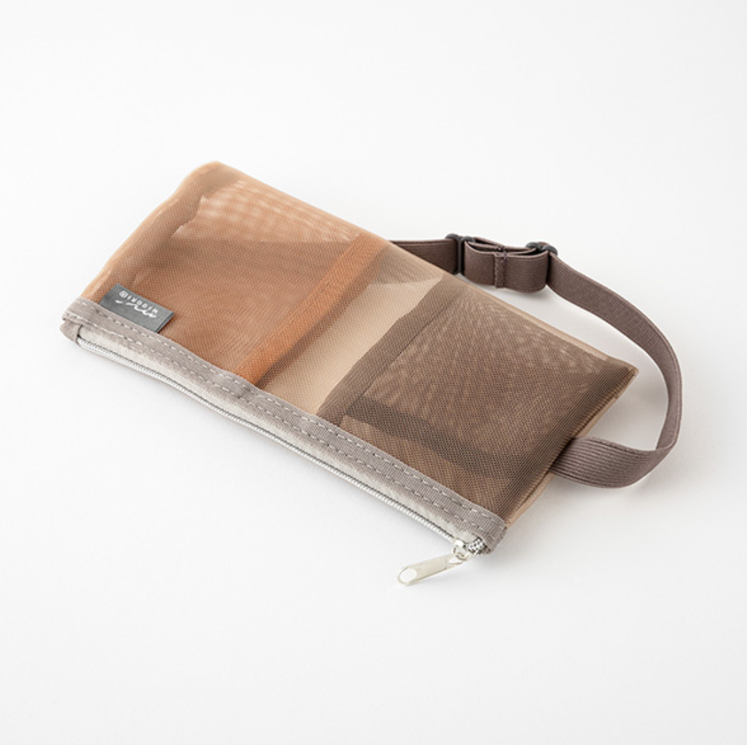 Midori Book Band Pen Case for B6: Mesh Brown