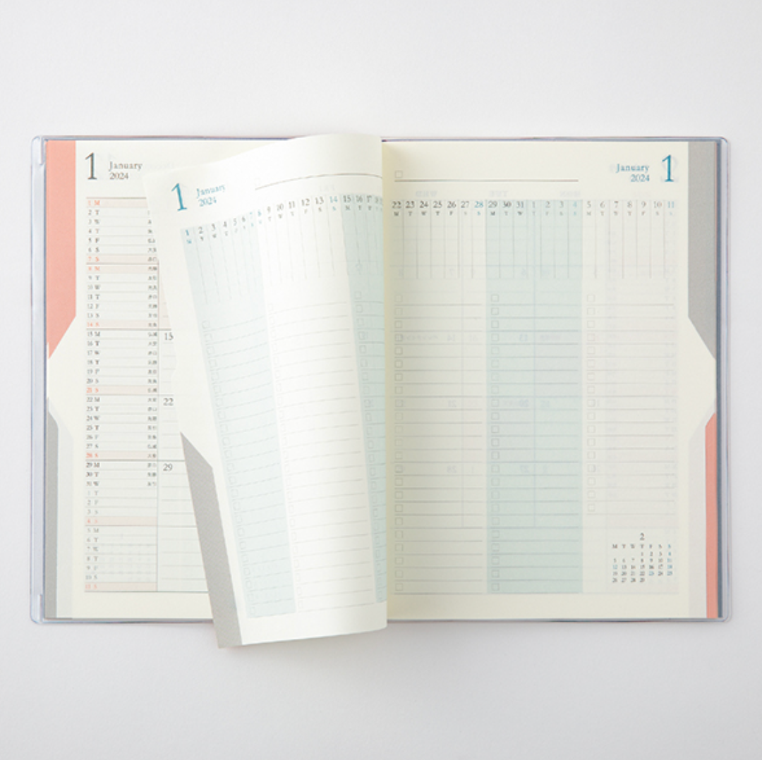 Midori 2024 Double Schedule B6: To Do (2 Colours)