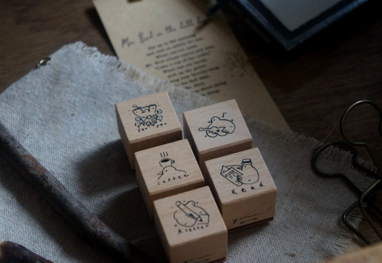 Yamadoro Mr Bird in the Plain Days Rubber Stamp (set of 5)