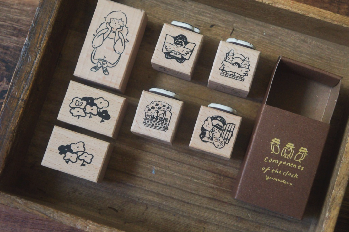 Yamadoro Components of the Clock Rubber Stamps (3 designs)