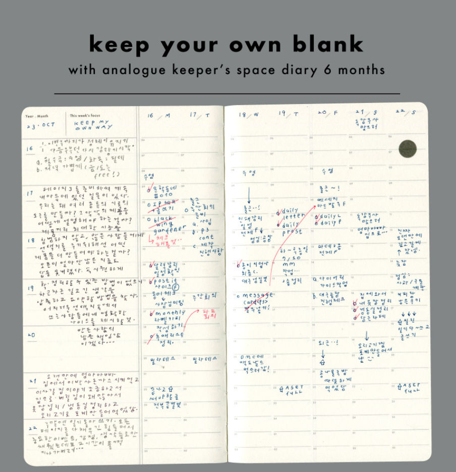 Analogue Keeper Space Diary: 6 Months B6 (2 colours)