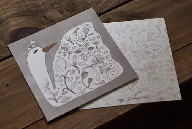Ivy Snow Swan's Garden Postcard
