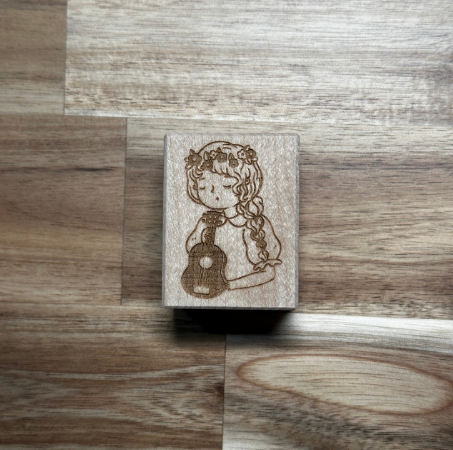 Ukulele Girl Rubber Stamp