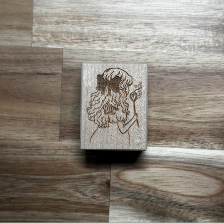 Bubble Girl Rubber Stamp