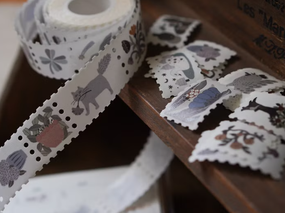 Ivy Snow Flowers, animals & a good day Paper Release Tape