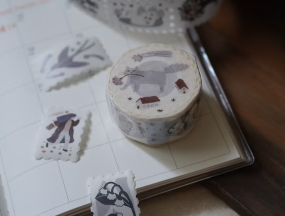 Ivy Snow Flowers, animals & a good day Paper Release Tape