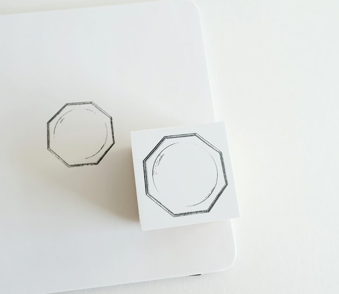 Yohaku Original Rubber Stamp-(S-080) Octagonal