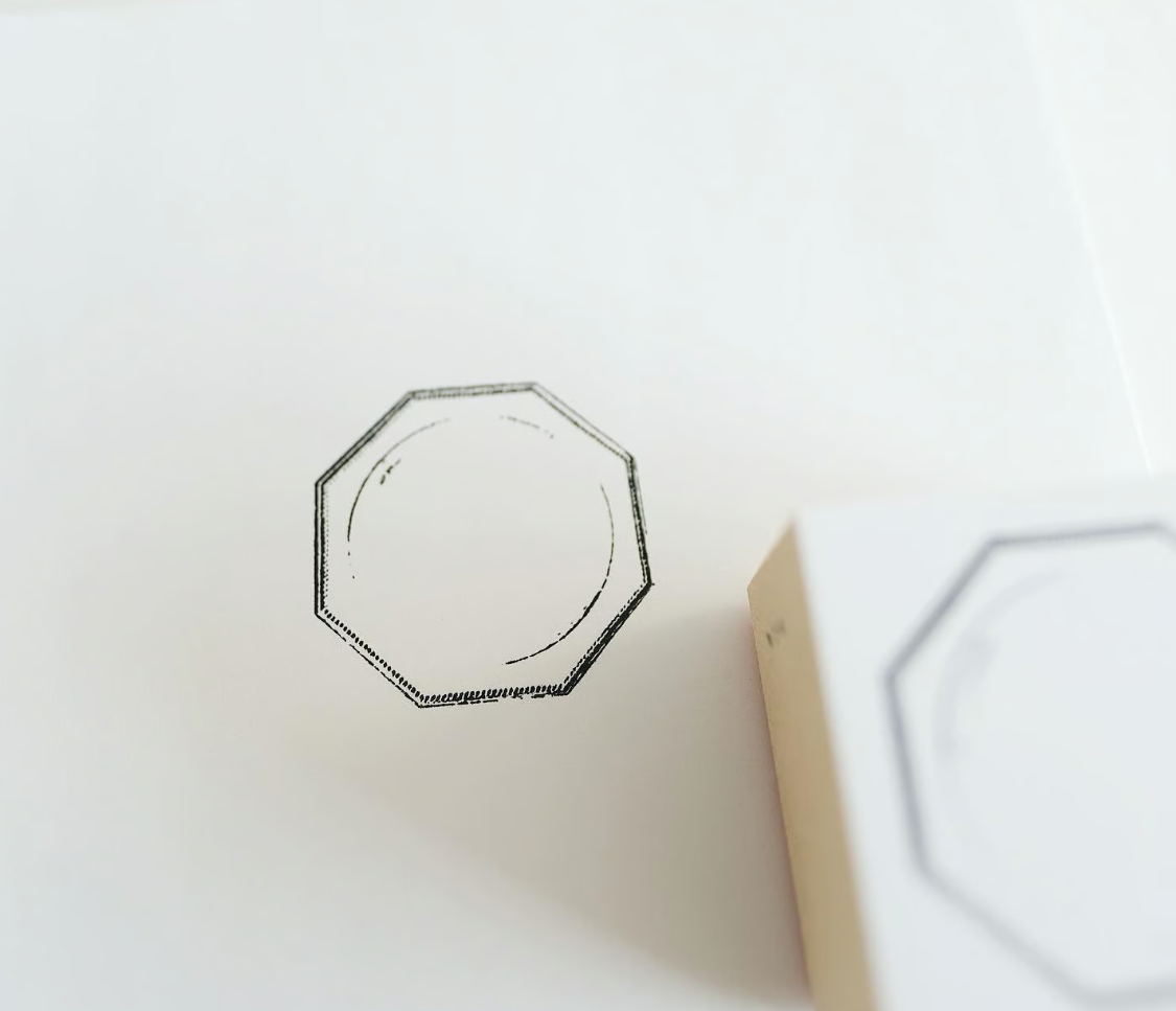 Yohaku Original Rubber Stamp-(S-080) Octagonal
