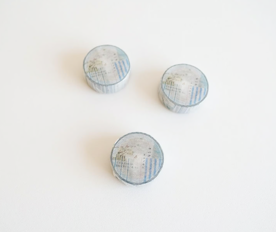 Yohaku Original Washi Tape- (YC-018)Check & Stripe Winter Gift: Fuyunohoshi