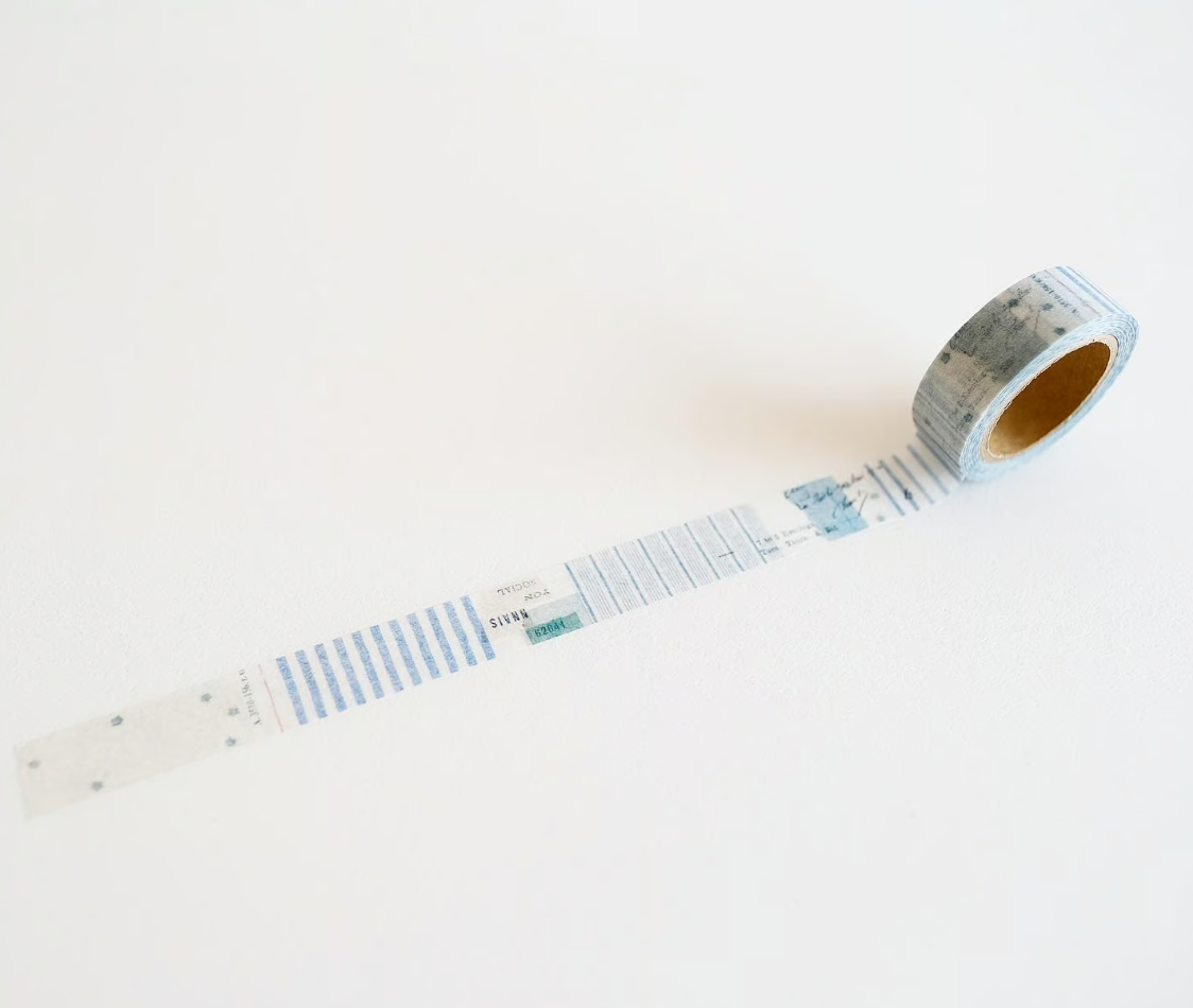 Yohaku Original Washi Tape- (YC-018)Check & Stripe Winter Gift: Fuyunohoshi