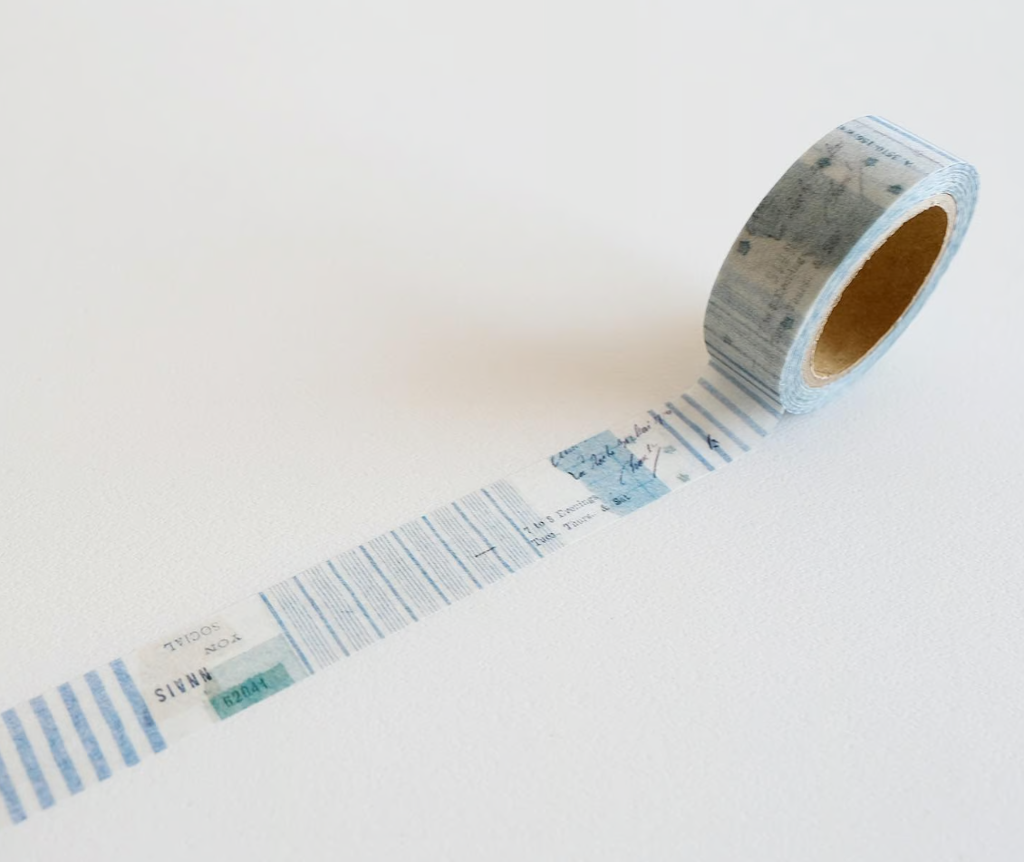 Yohaku Original Washi Tape- (YC-018)Check & Stripe Winter Gift: Fuyunohoshi
