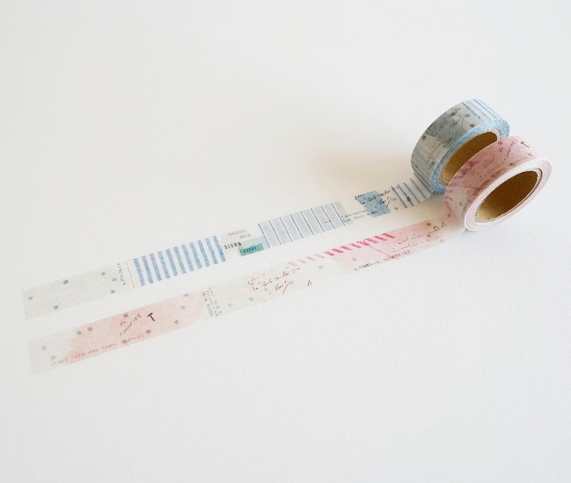 Yohaku Original Washi Tape- (YC-019)Check & Stripe Winter Gift: Hoshiakari