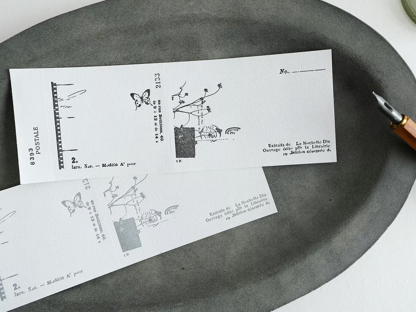 Yohaku Letterpress Memopad- (M-131) Nostalgy Black
