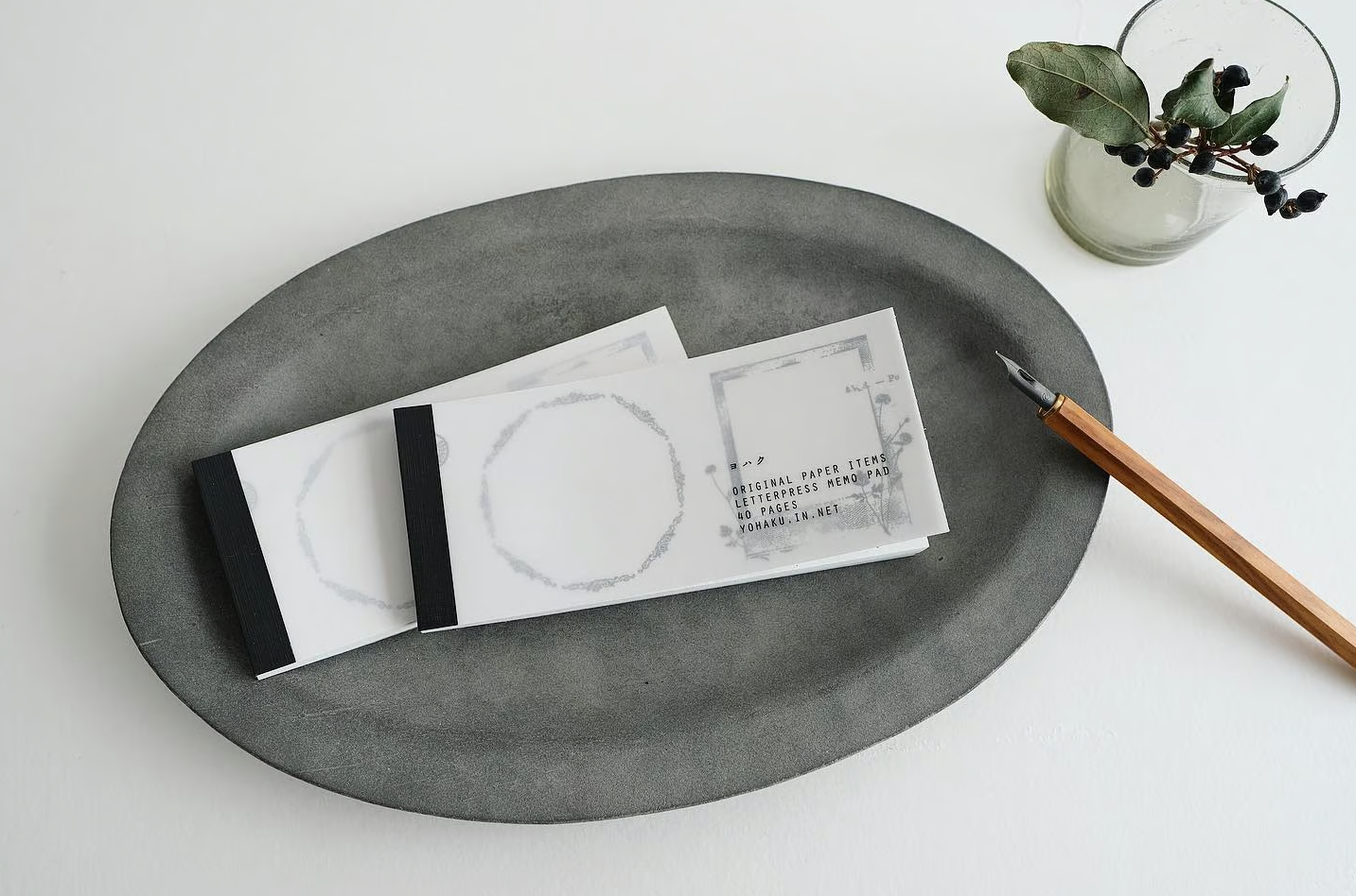 Yohaku Letterpress Memopad- (M-132) Collection Black