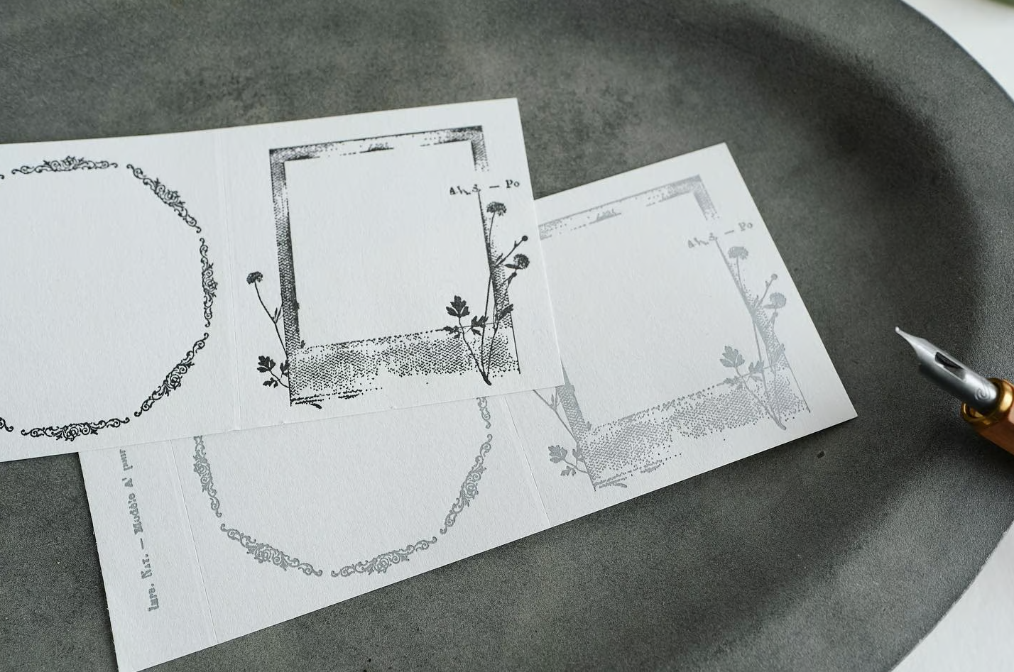 Yohaku Letterpress Memopad- (M-132) Collection Black