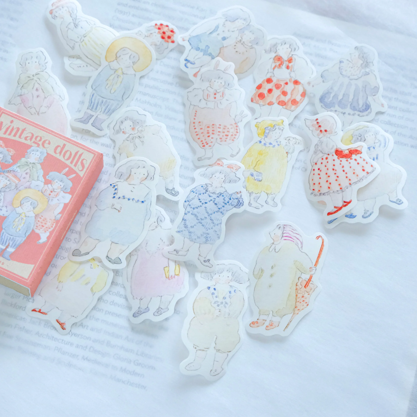 dodolulu Matchbox Flake Stickers: Vintage Dolls
