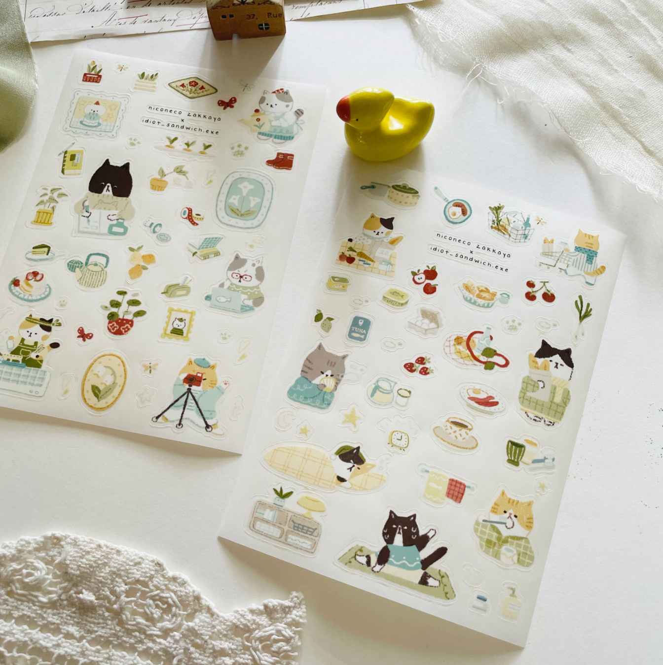 Nico Neco Daily Life PET Sticker Sheets (2 sheets)