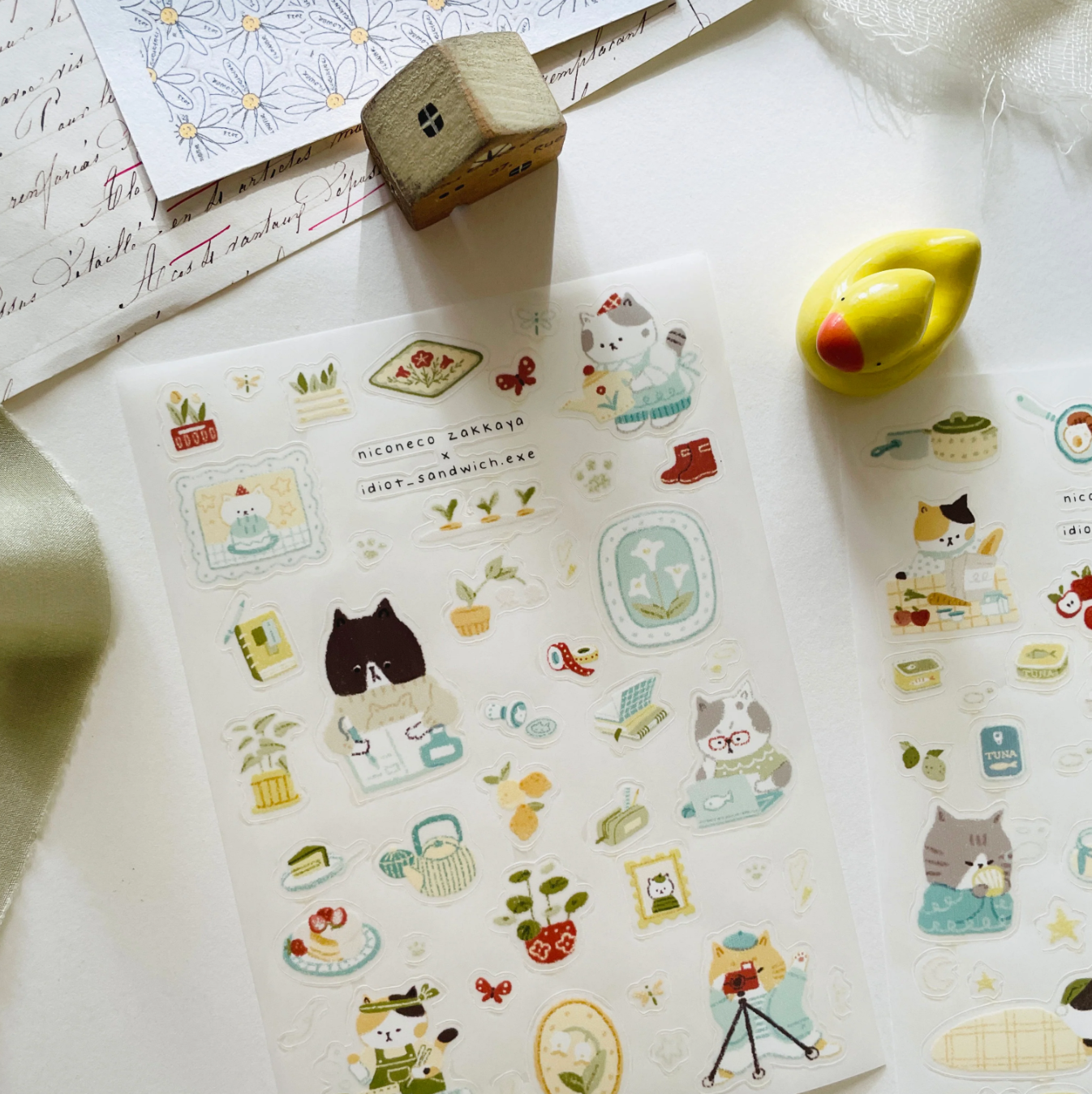 Nico Neco Daily Life PET Sticker Sheets (2 sheets)