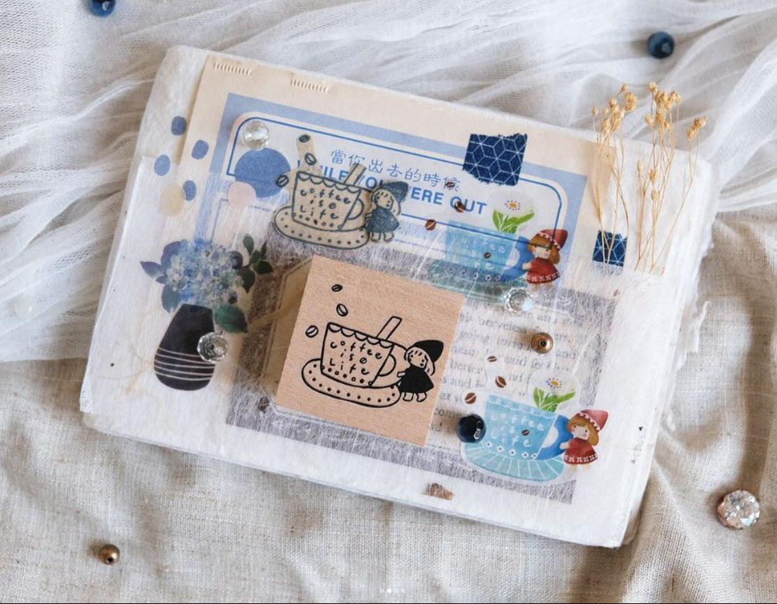 Simple Happiness Rubber Stamp: Coffee is Life