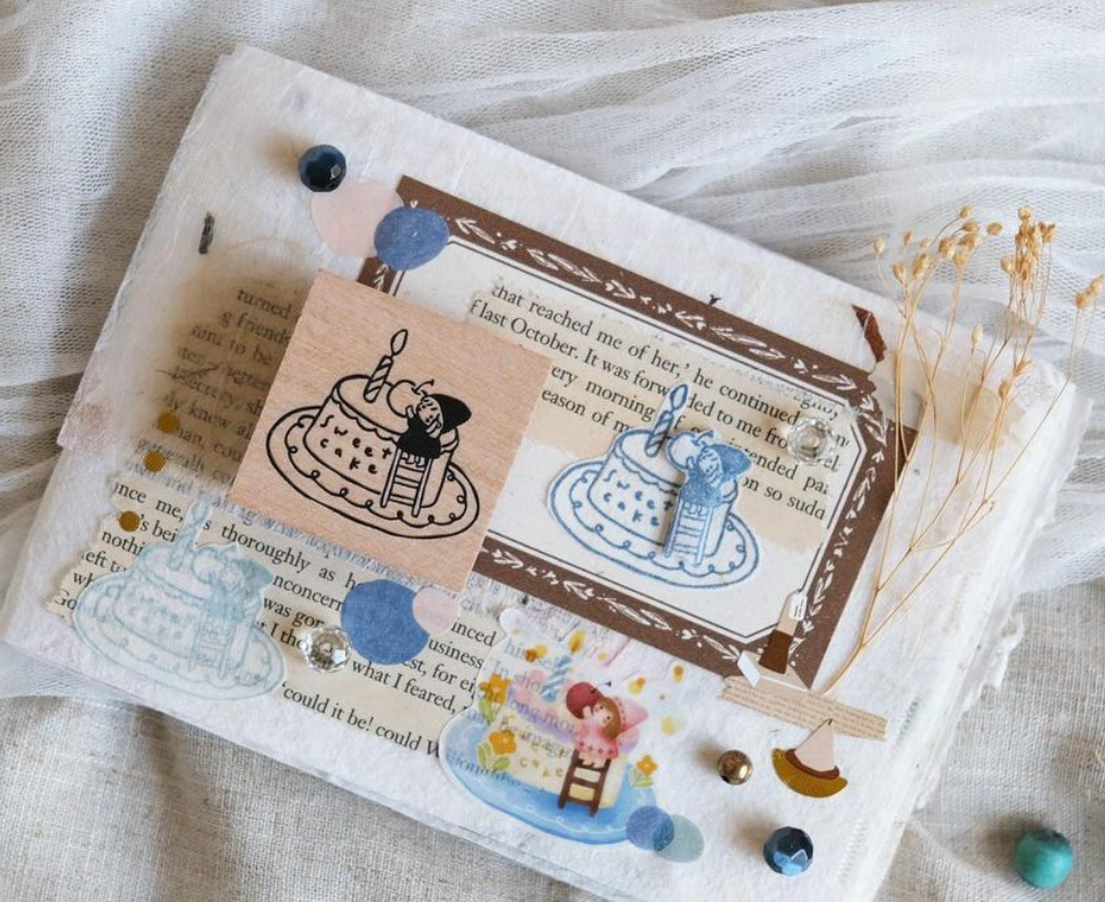 Simple Happiness Rubber Stamp: Sweet Cake