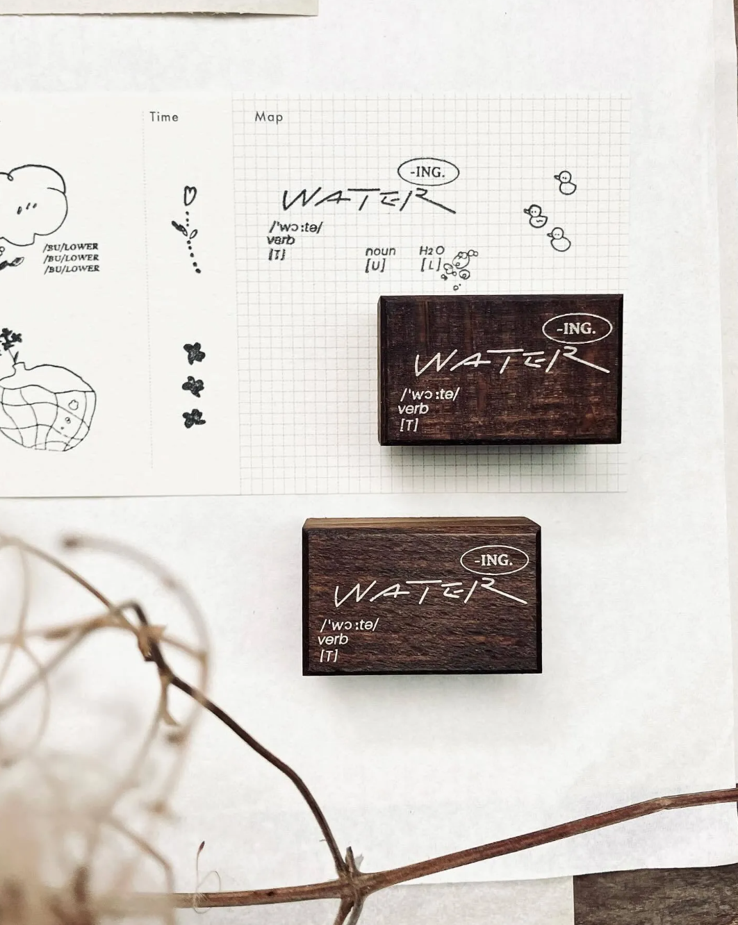 some sort of fern Bubble Flowers Rubber Stamp Series (7 designs, sold individually)