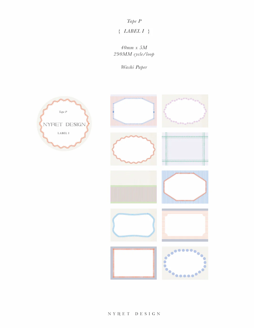 Nyret Washi Tape: P Label I