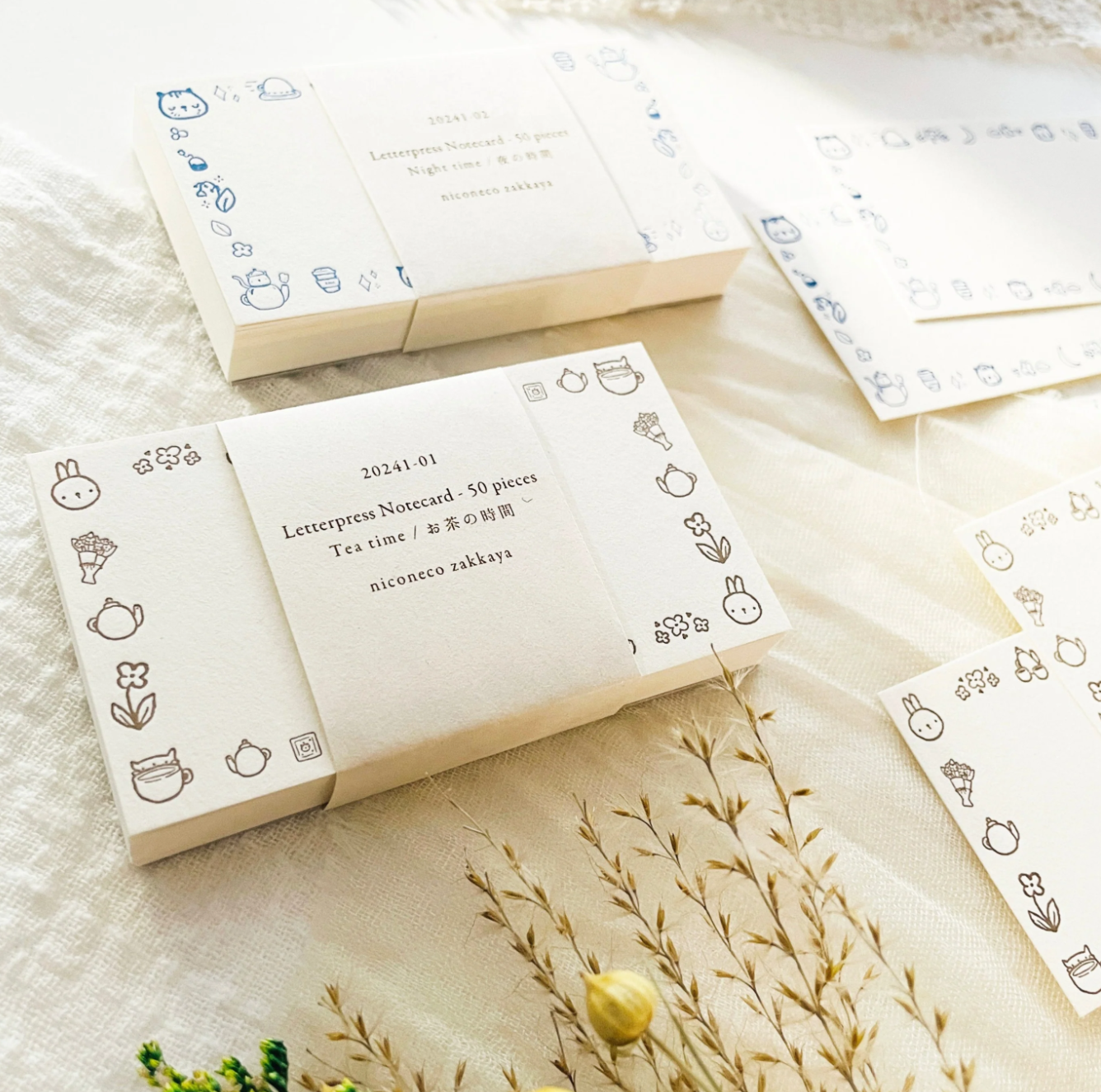 Nico Neco x Dana Ate Oatmeal Letterpress Notecard (2 Colours)