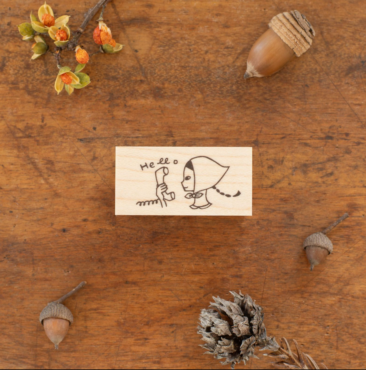 Tie Rubber Stamp: Hello