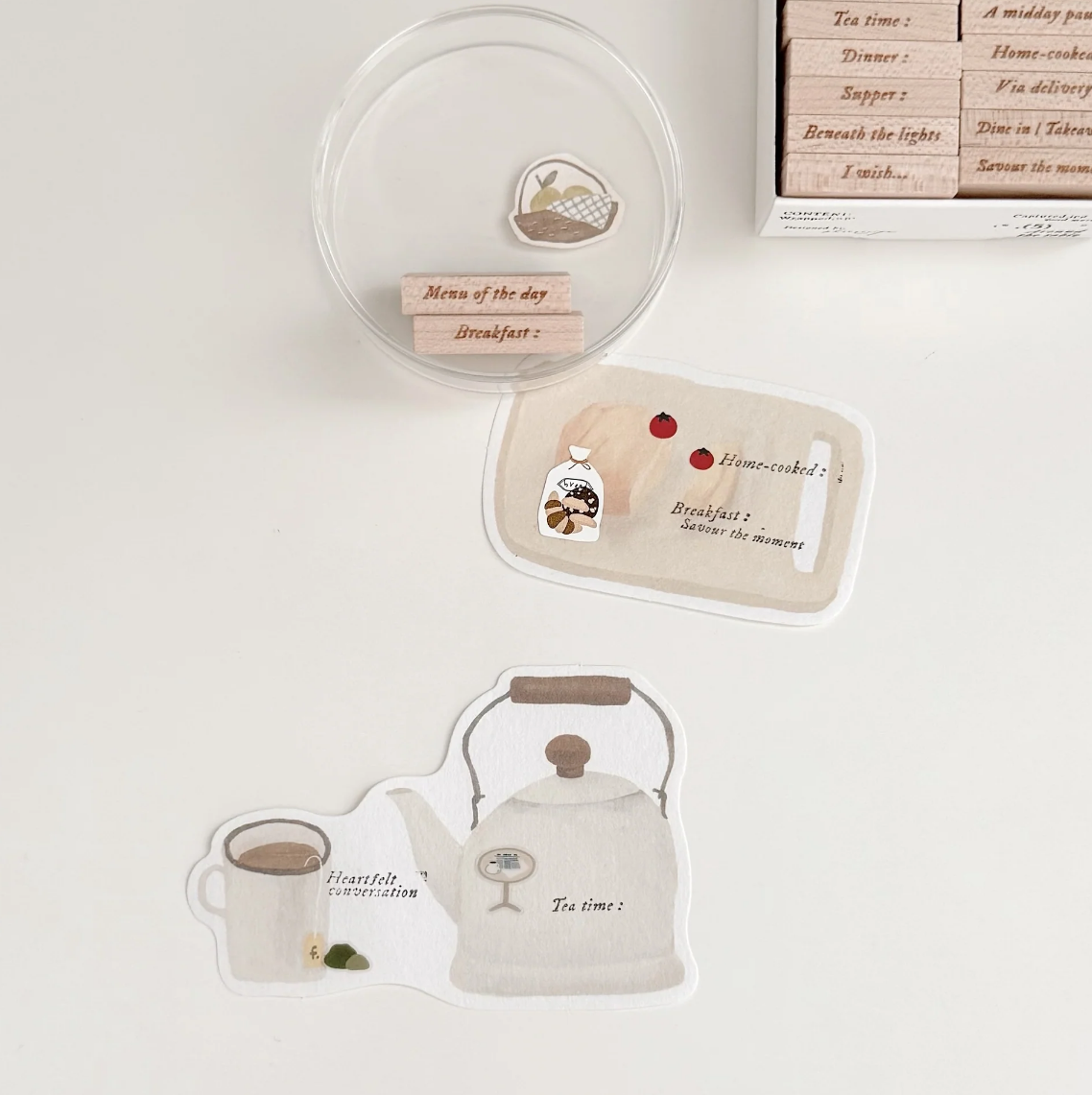 PC 9pt. (5) Tiny Text Rubber Stamps (18 types)