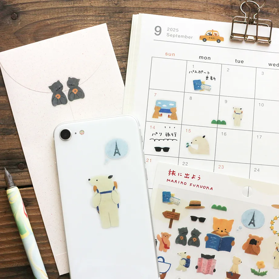 Mariko Fukuoka Sticker Sheet: Let's Go on a Trip