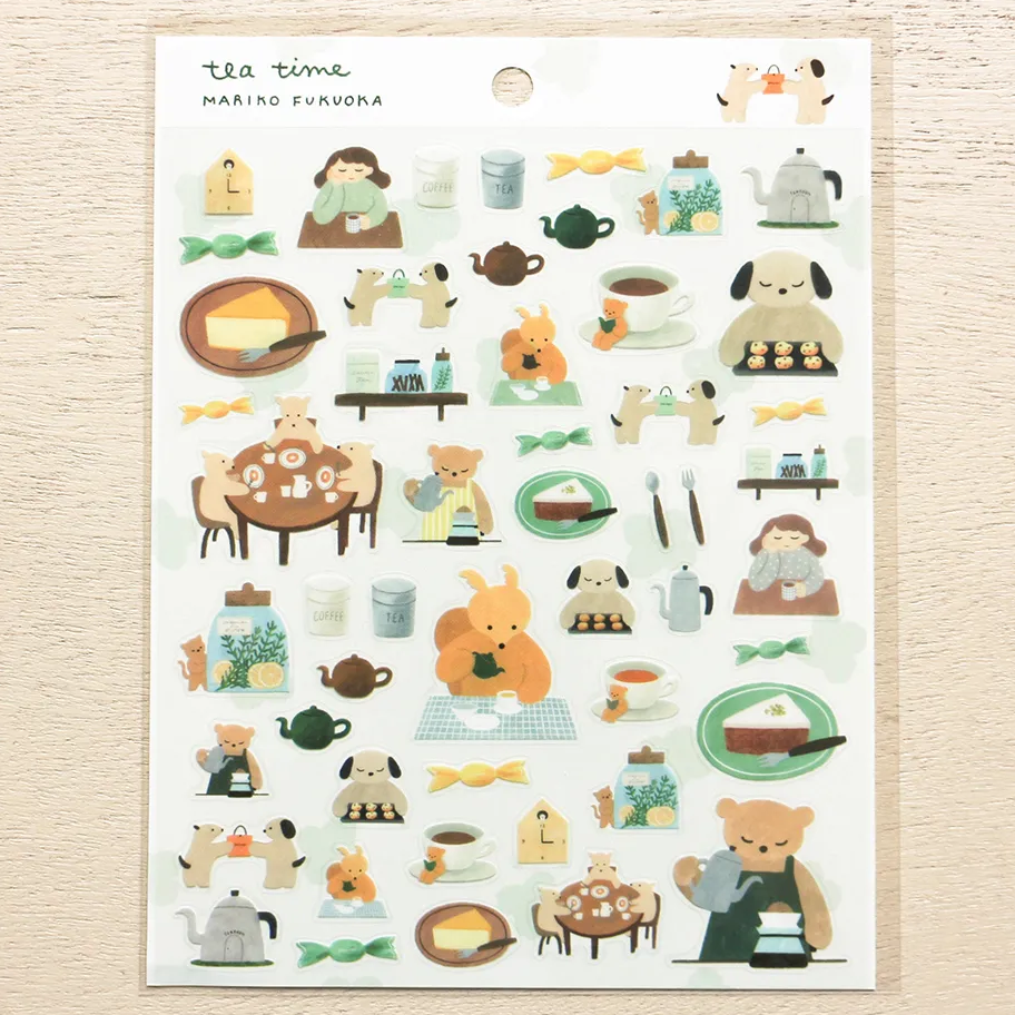 Mariko Fukuoka Sticker Sheet: Tea Time
