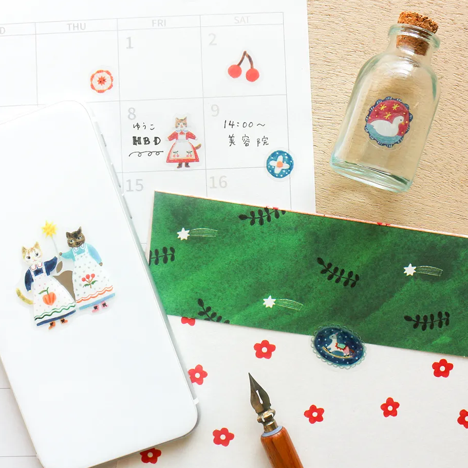 Aiko Fukawa Sticker Sheet: Cats and Buttons