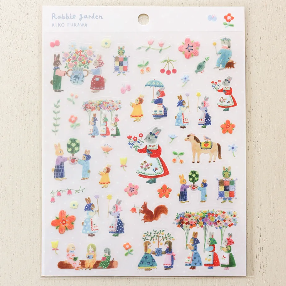Aiko Fukawa Sticker Sheet: Rabbit Garden