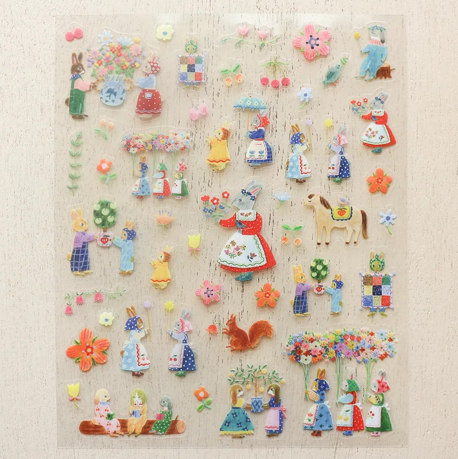 Aiko Fukawa Sticker Sheet: Rabbit Garden