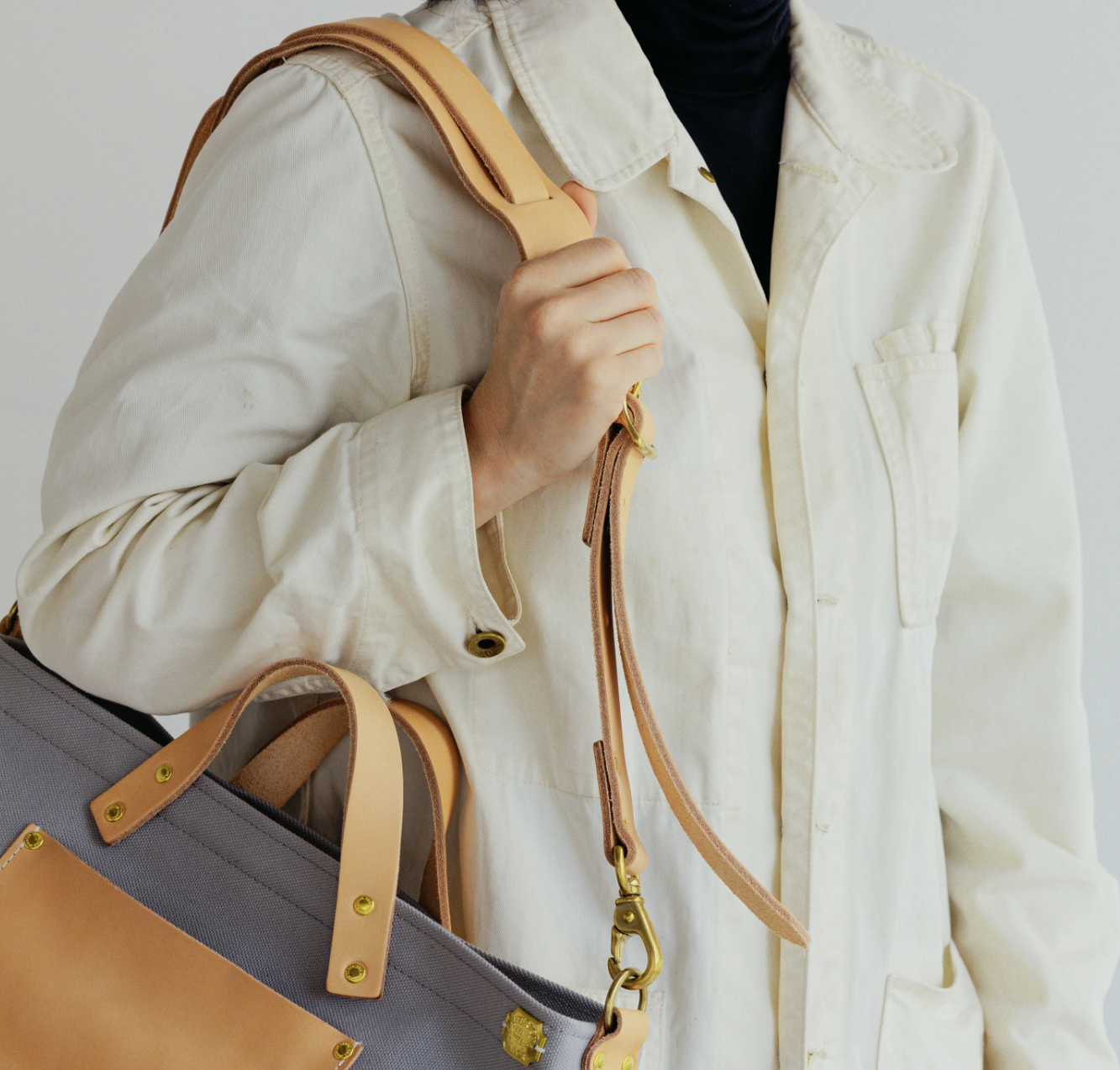 The Superior Labor-Engineer Shoulder Bag XS: Gray Canvas (2 options)