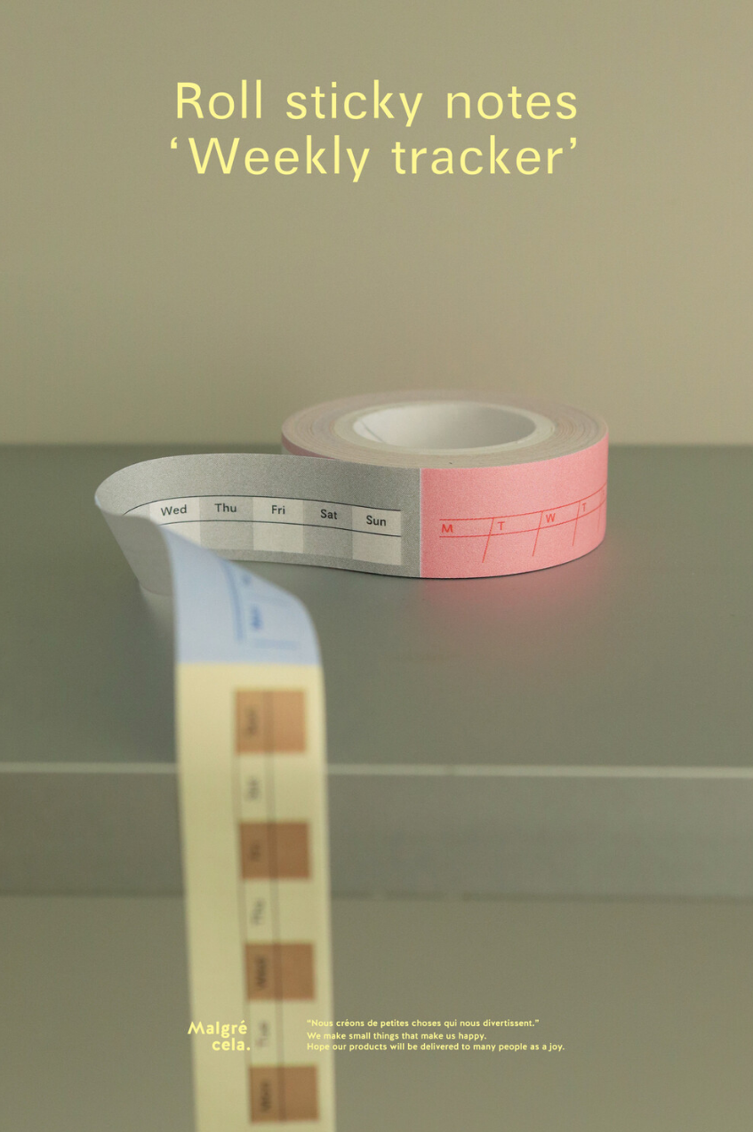 Roll Sticky Notes: Weekly Tracker