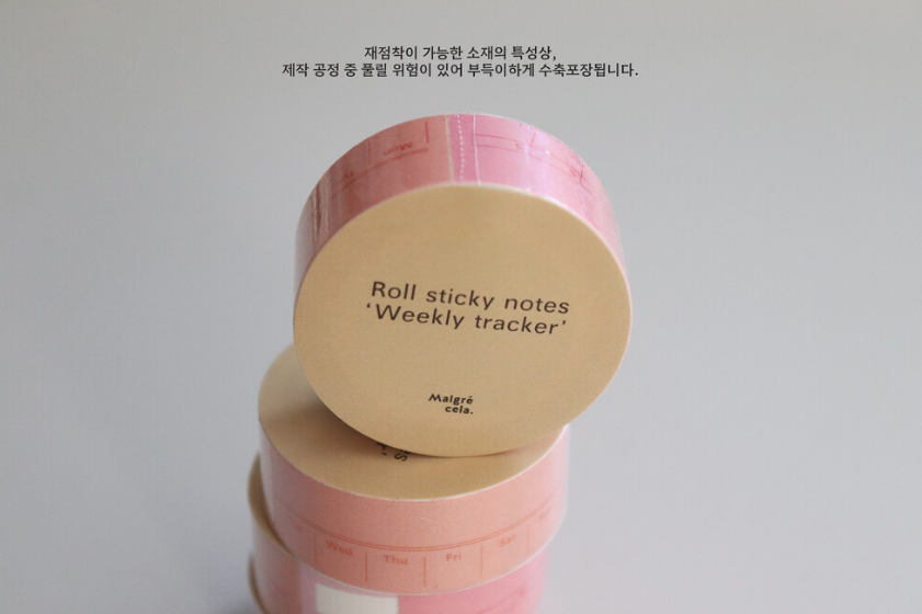 Roll Sticky Notes: Weekly Tracker