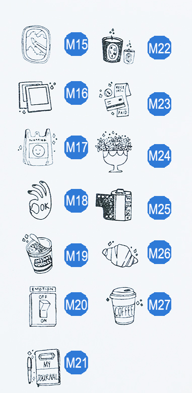 Kurukynki DAYTODAY MINI Rubber Stamp (27 options)