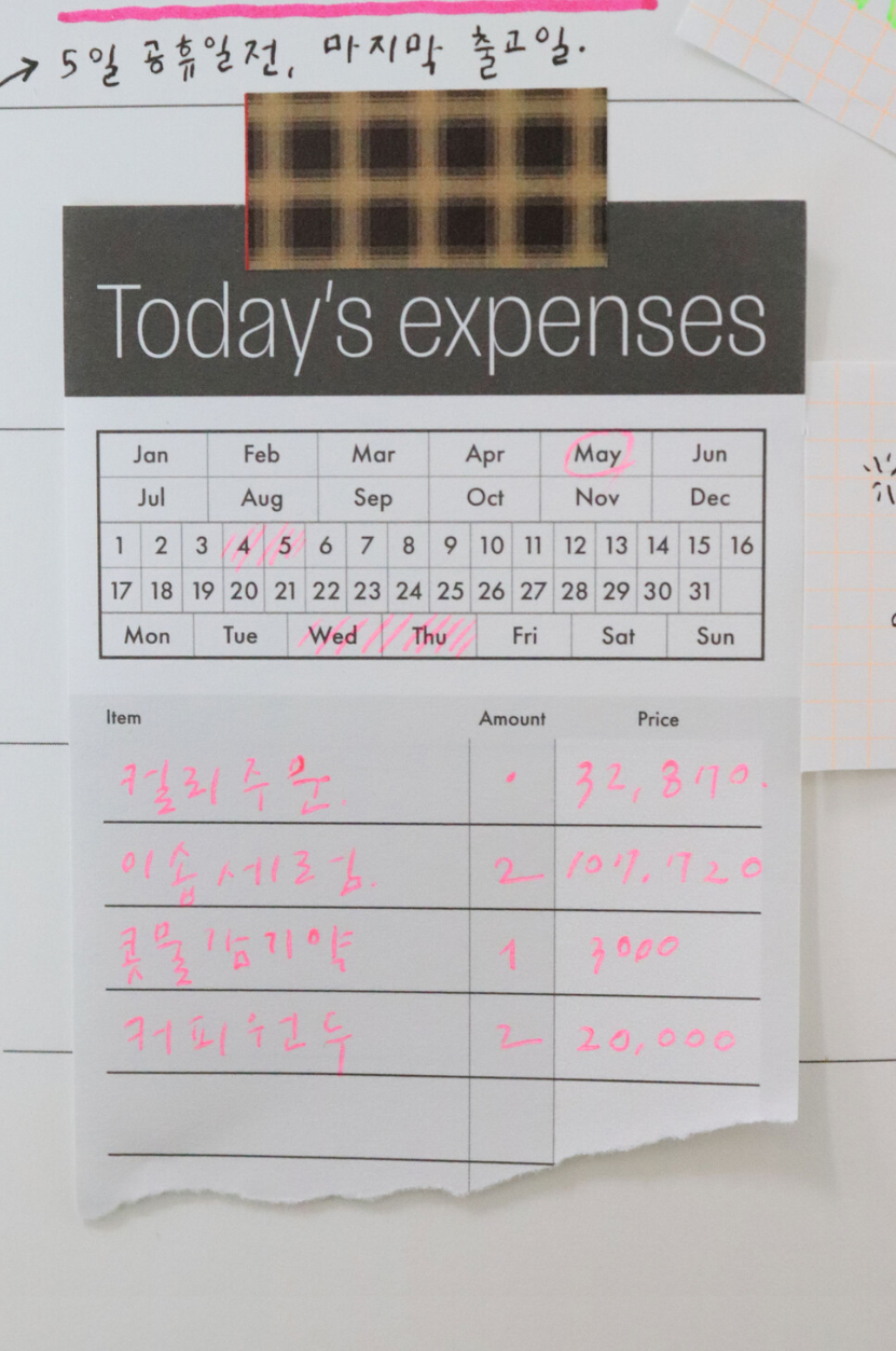 Today's Expenses Notepad