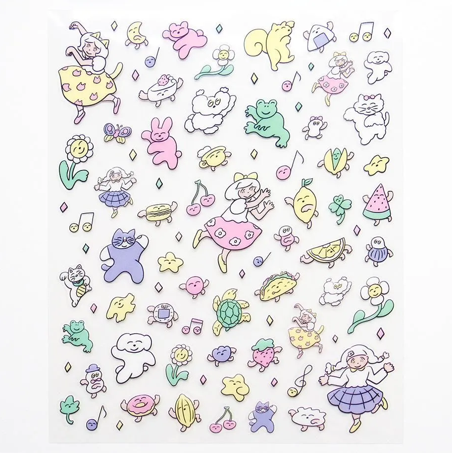 Kitazawa Heisuke Sticker Sheet: Everyone Dancing