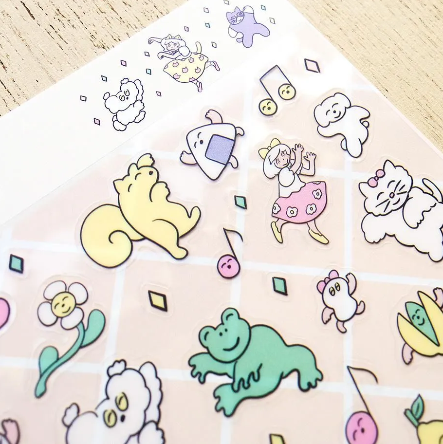 Kitazawa Heisuke Sticker Sheet: Everyone Dancing