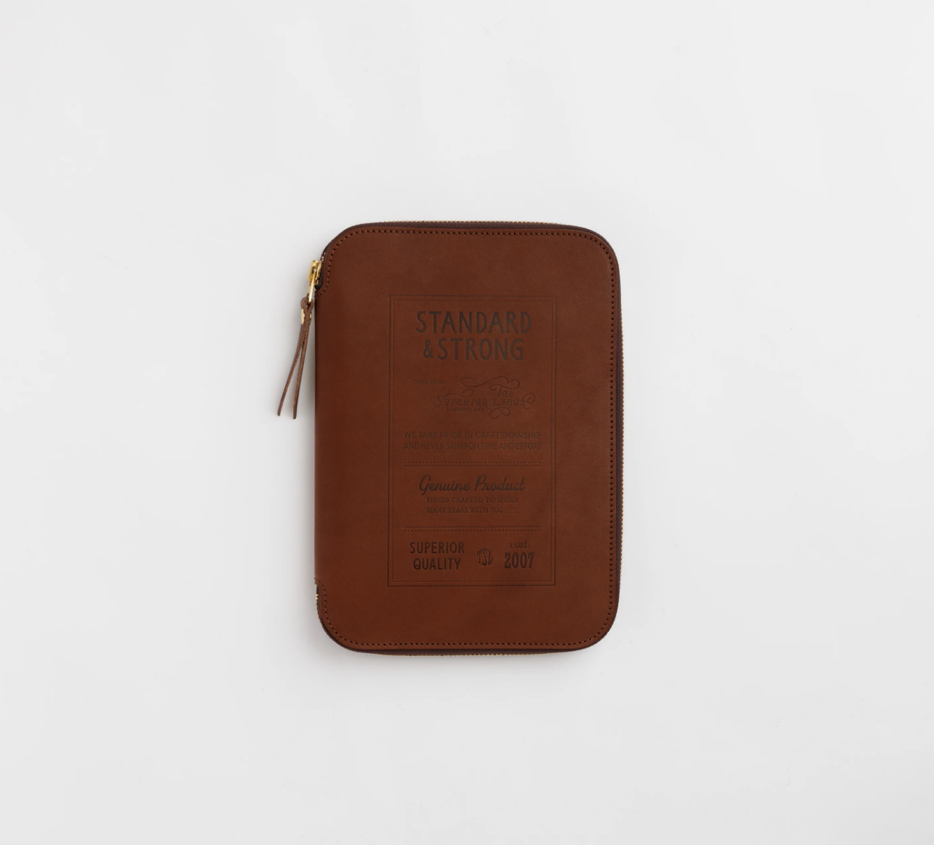 The Superior Labor: Stamped Series Zip Organizer A5 (Brown/Black)