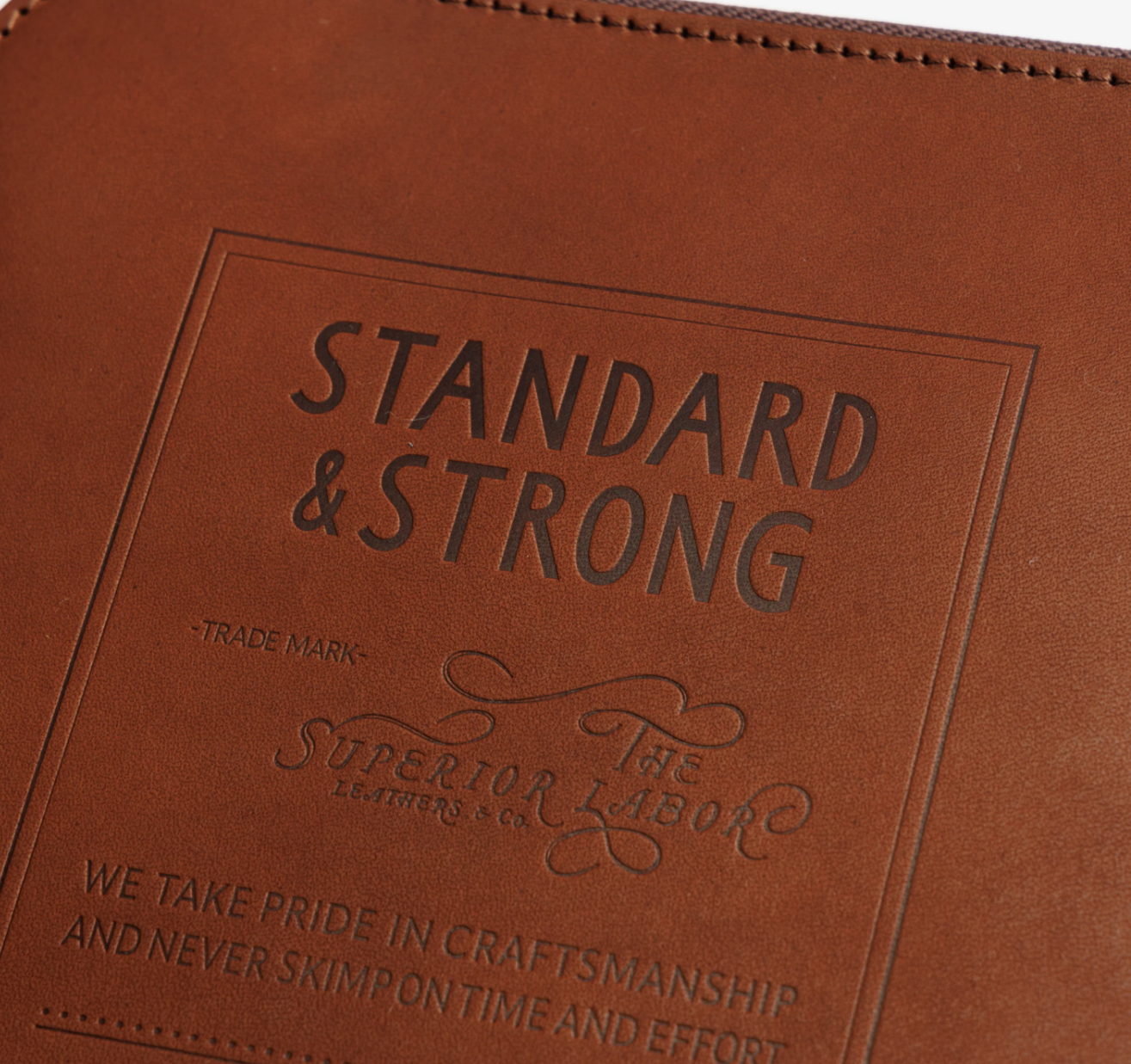 The Superior Labor: Stamped Series Zip Organizer A5 (Brown/Black)