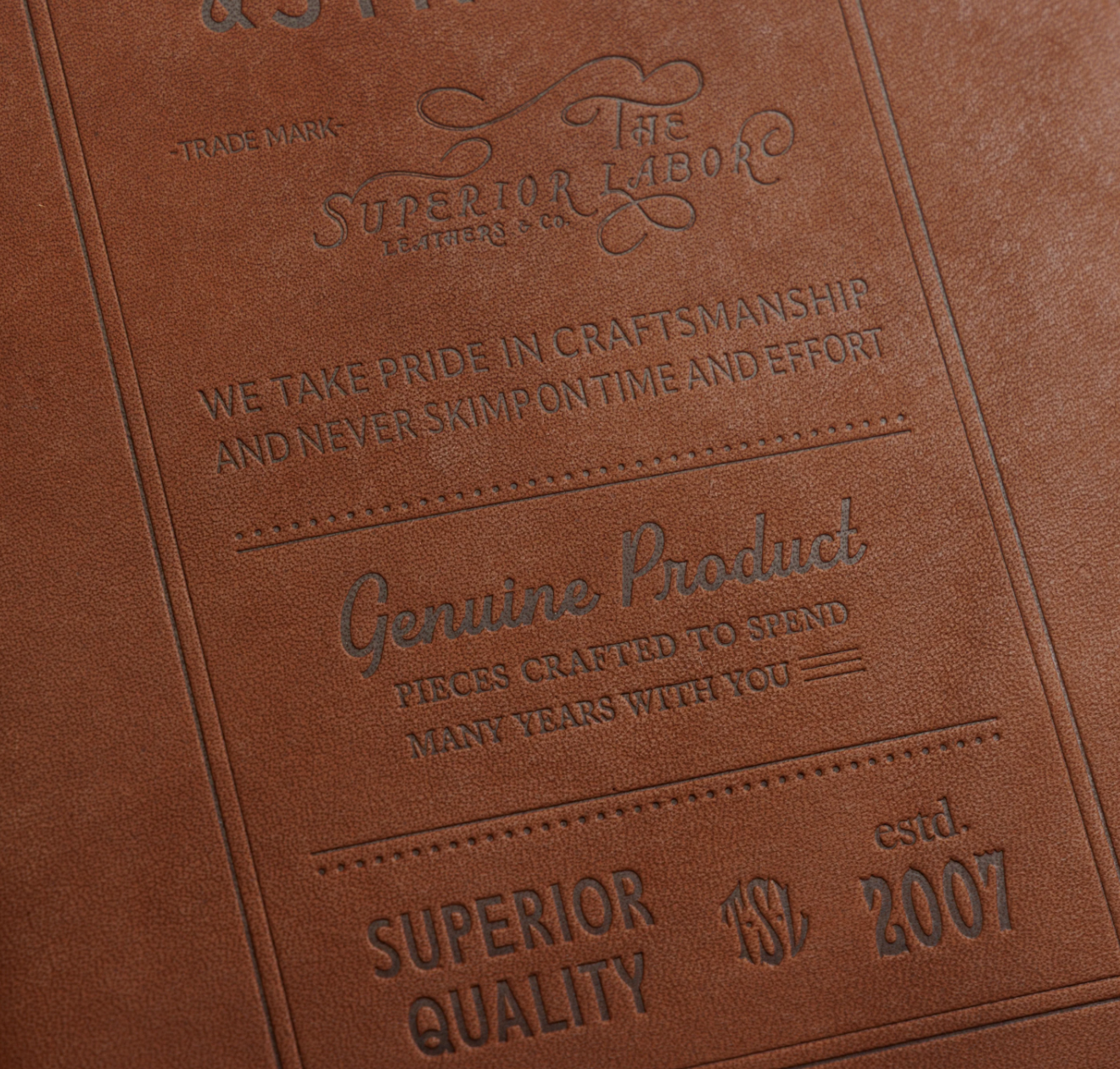 The Superior Labor: Stamped Series Zip Organizer A5 (Brown/Black)