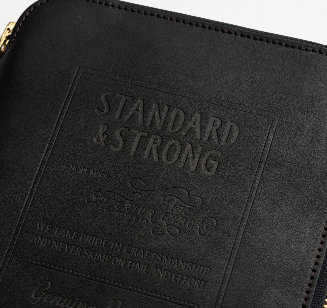 The Superior Labor: Stamped Series Zip Organizer A5 (Brown/Black)