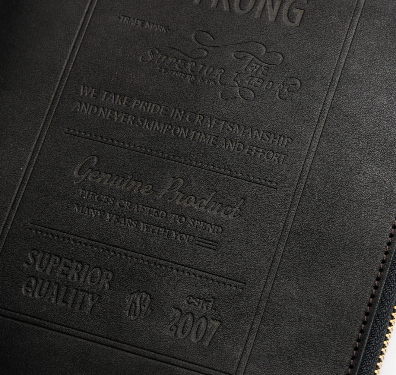 The Superior Labor: Stamped Series Zip Organizer A5 (Brown/Black)
