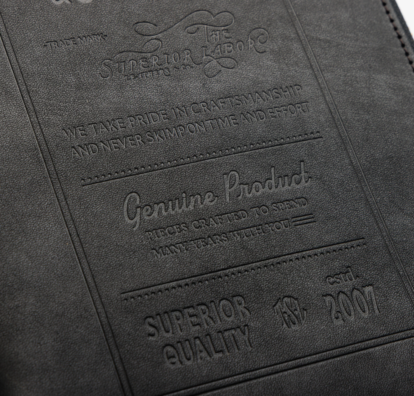 The Superior Labor: Stamped Series Zip Organizer A5 (Brown/Black)