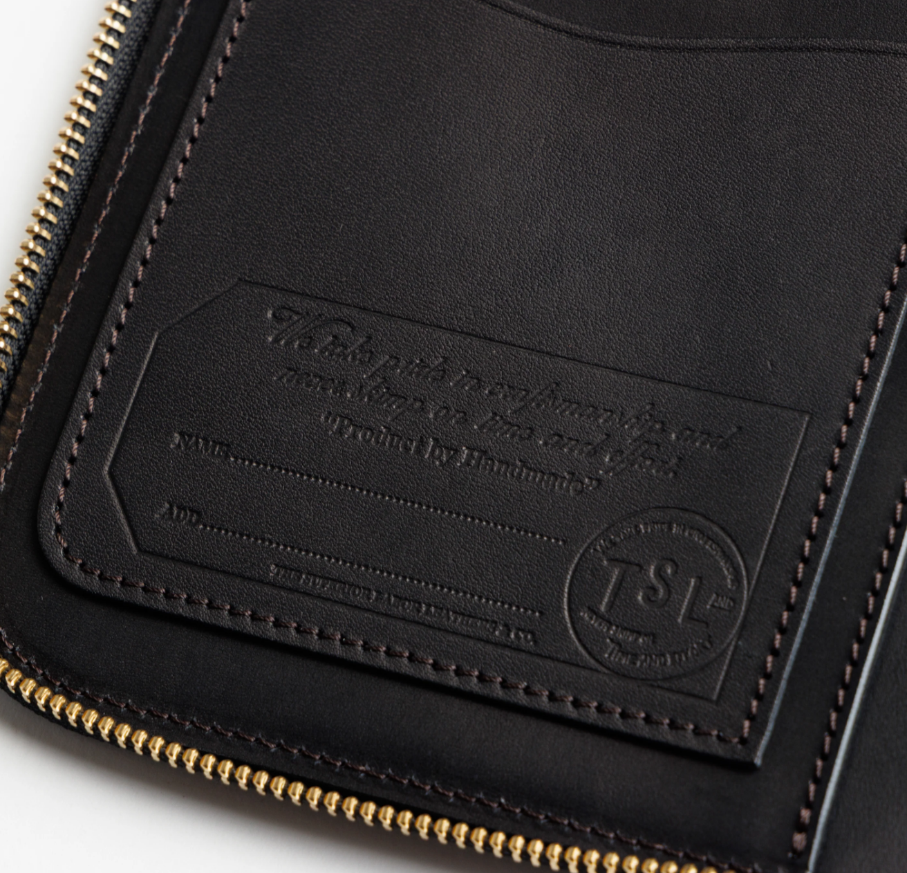 The Superior Labor: Stamped Series Zip Organizer A5 (Brown/Black)
