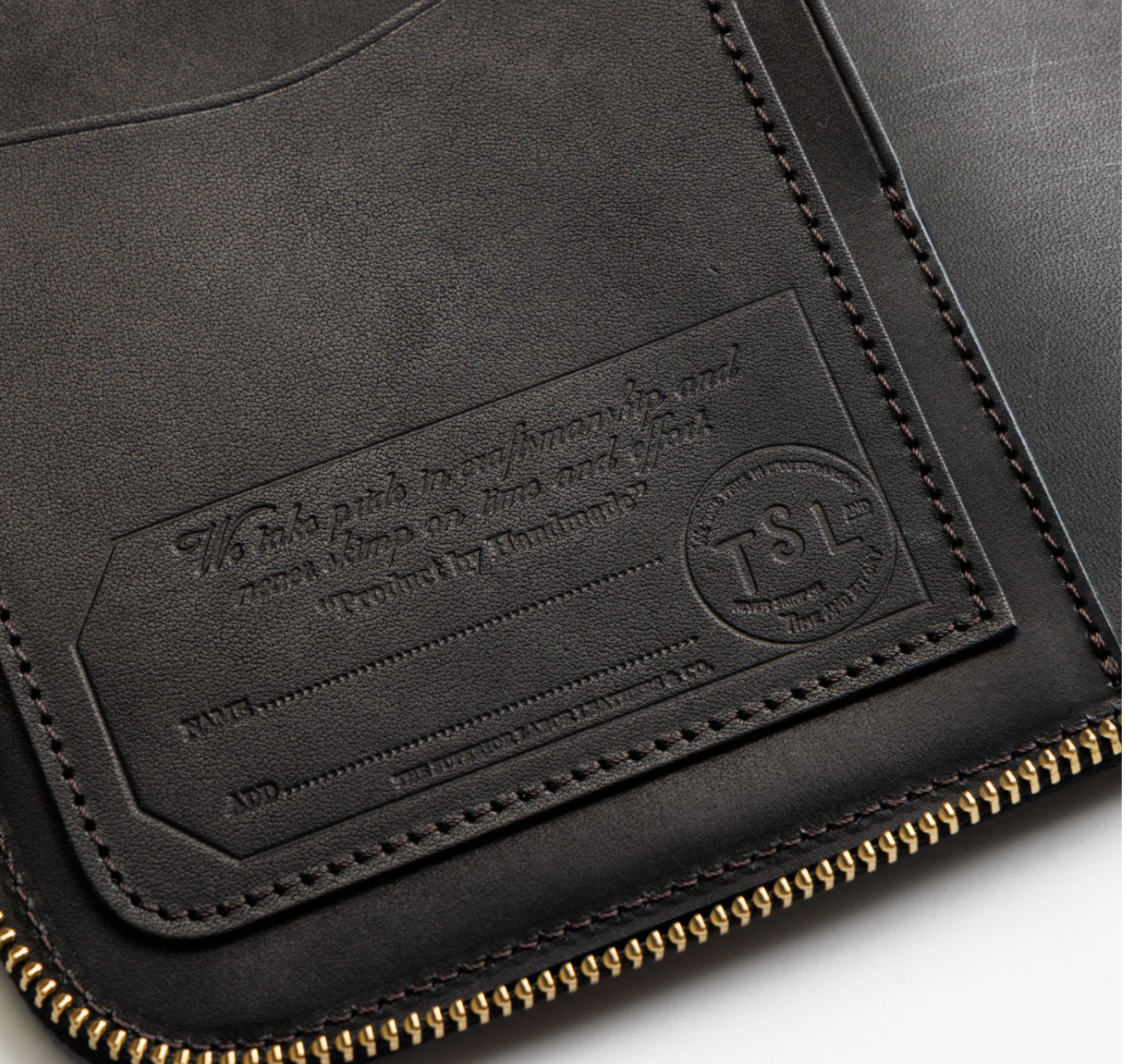The Superior Labor: Stamped Series Zip Organizer A5 (Brown/Black)