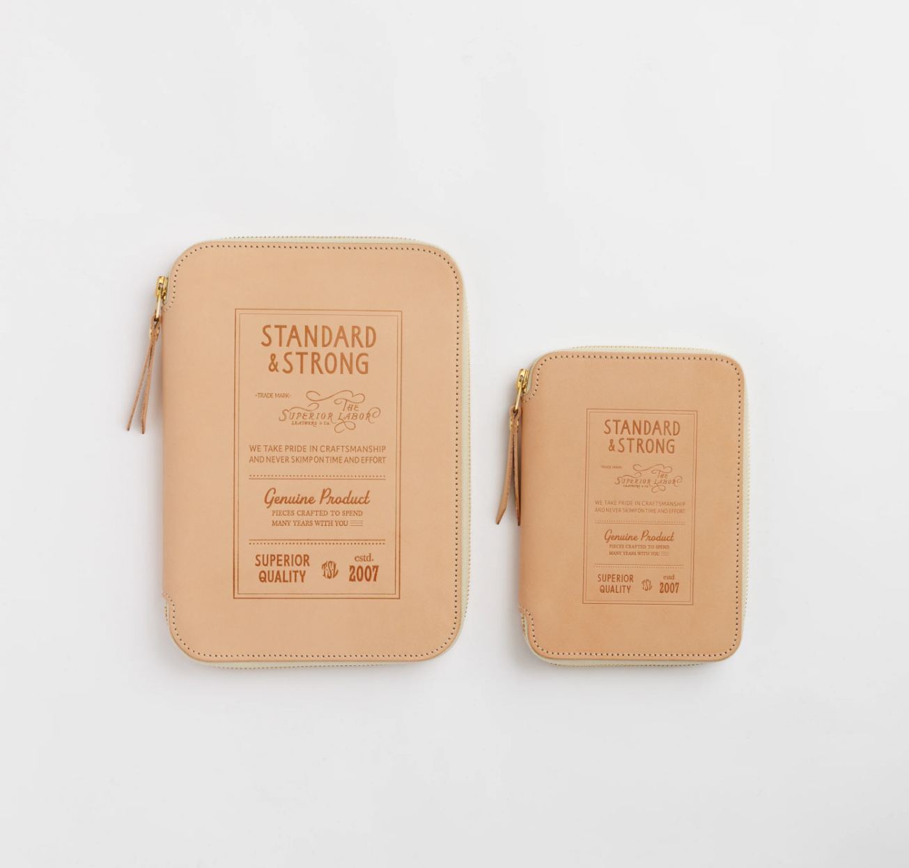 The Superior Labor: Stamped Series Zip Organizer A5 (Brown/Black)